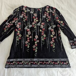 JM Collection Floral Blouse